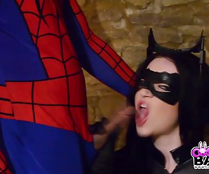 Cosplay babes busty catwoman fucked gan spiderman