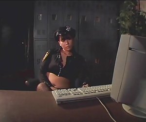 Sexy poeth swyddog avena lee yn cael fuct caled 420